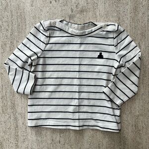 Baby Gap Striped Boat Neck White and Black Kids Shirt
